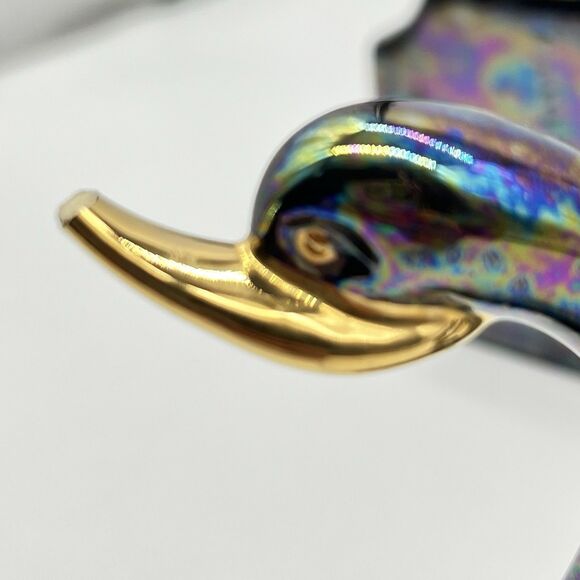 Lee Roy Cain Vintage Ceramic Pottery 2 Vases/Swans Iridescent Metallic Glaze - Picture 10 of 10